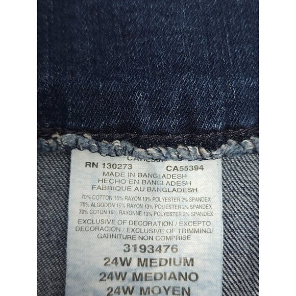 Lee Sculpting Slim Fit Jeans Plus Size 24W Mid Rise Capri 22" Inseam x 45" Waist - Picture 9 of 11